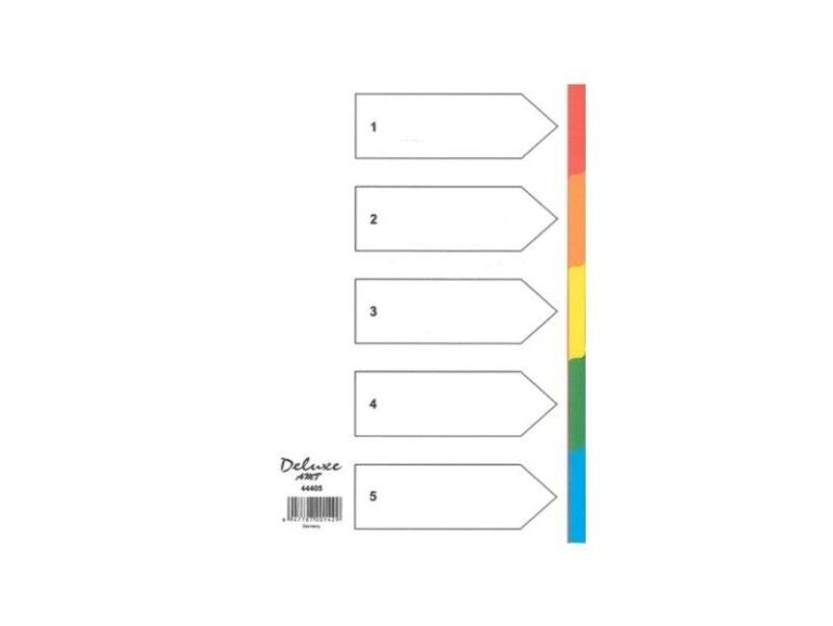 Deluxe Divider Manila Colored A4 5 Tabs
