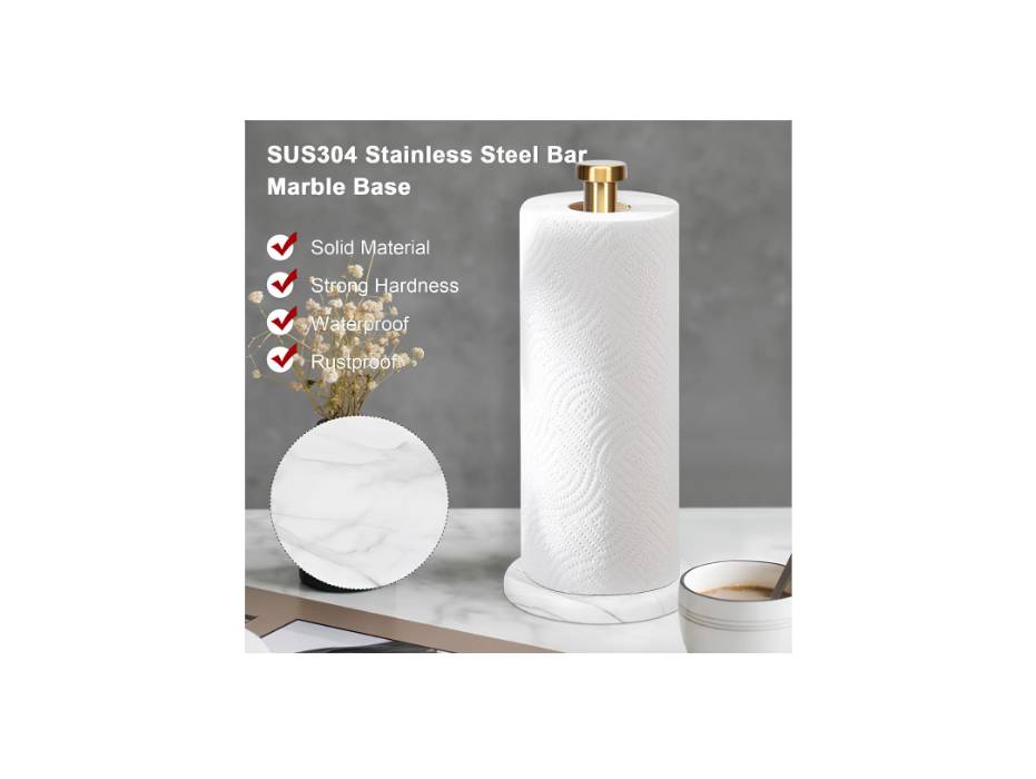 NewProject_50_8c3a7e36-6190-47ec-97af-c66e3e3dc549.jpg NearMoon Marble Base Kitchen Towel Roll Holder alternate product view 3