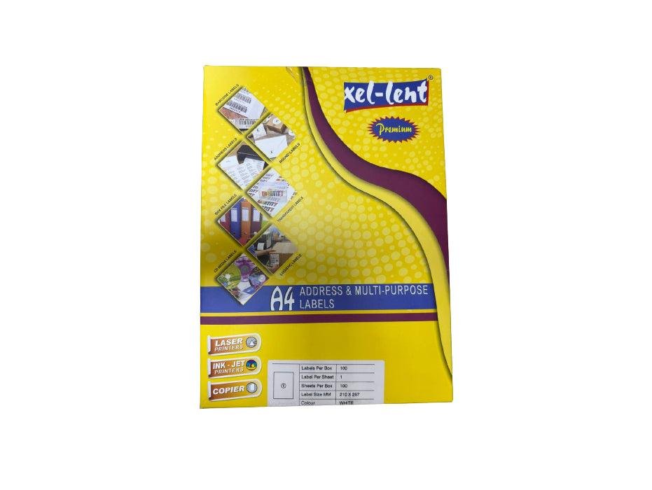 Xel-lent 18 labels/sheet straight corners 70 x 49.21 mm 100sheets/pack - Image 1