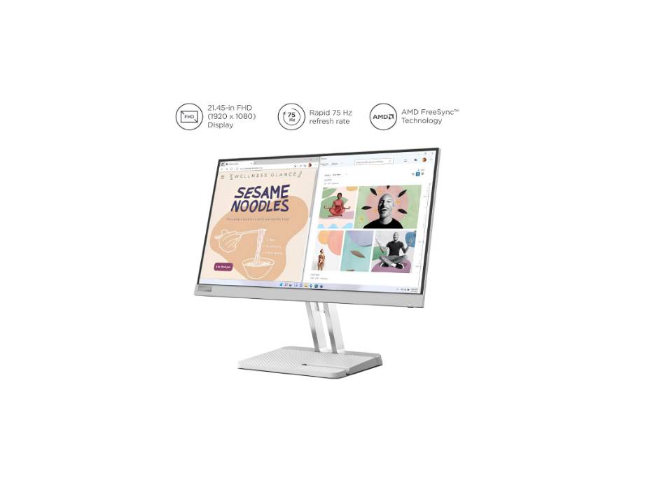 Lenovo L22e-40 monitor rear input view