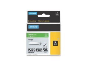 Dymo Rhino 1805426 Vinyl 24mm White on Green Tape