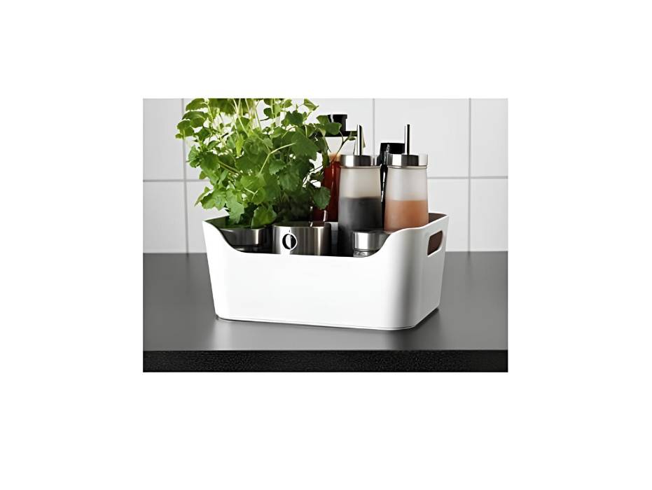 Variera Open Grey and White Storage Box alternate product view 2