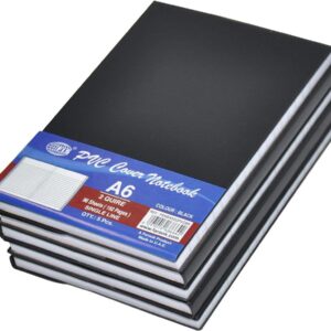 FIS PVC Cover Notebook A6, 2-Quires Black, 5pcs/pack