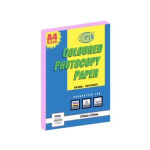 FIS Colored Copy Paper A4 80gsm Pink, 500Sheets/Ream