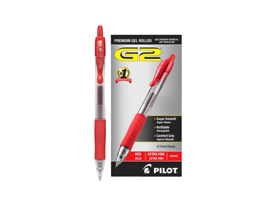 NewProject_5_6655d7eb-e605-487c-88e2-0ea9ce8e981d.jpg Pilot G2 0.5mm Gel Pens Pack of 12 Red alternate product view 2