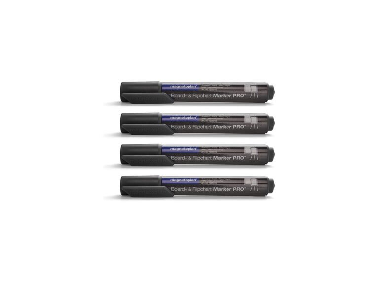 Magnetoplan COP 1228112 Dry Erase White Board Marker, Black (Pack of 4)