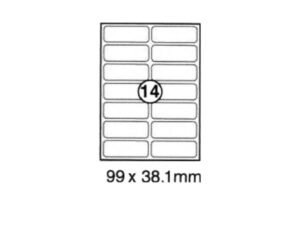 xel-lent 14 labels-sheet, rounded corners, 99 x 38.1 mm, 100sheets-pack