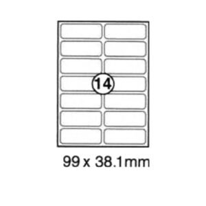 xel-lent 14 labels-sheet, rounded corners, 99 x 38.1 mm, 100sheets-pack