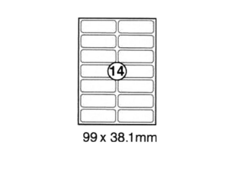xel-lent 14 labels-sheet, rounded corners, 99 x 38.1 mm, 100sheets-pack