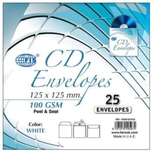 FIS CD Envelope Without Window, 25 Sheets-Pack, White