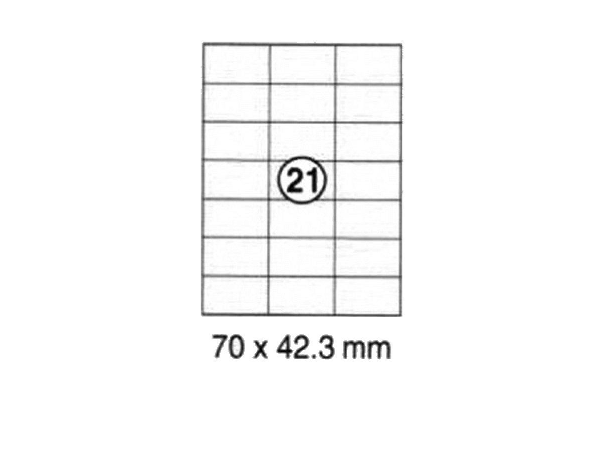 xel-lent 21 labels-sheet, straight corners, 70 x 42.3 mm, 100sheets-pack - Image 1