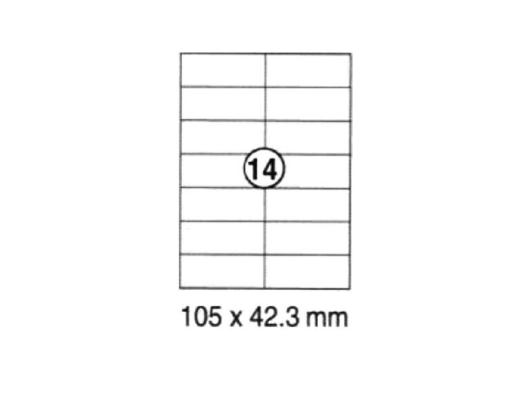 xel-lent 14 labels-sheet, straight corners, 105 x 42.3 mm, 100sheets-pack