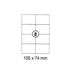 xel-lent 8 labels-sheet, straight corners, 105 x 74 mm, 100sheets/pack