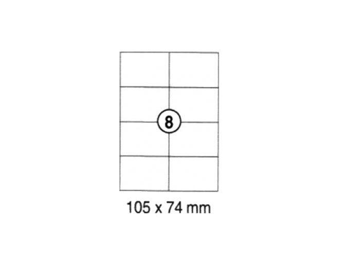xel-lent 8 labels-sheet, straight corners, 105 x 74 mm, 100sheets/pack
