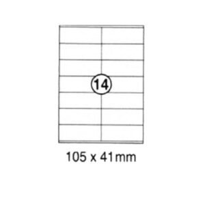 xel-lent 14 labels-sheet, straight corners, 105 x 41 mm, 100 sheets-pack