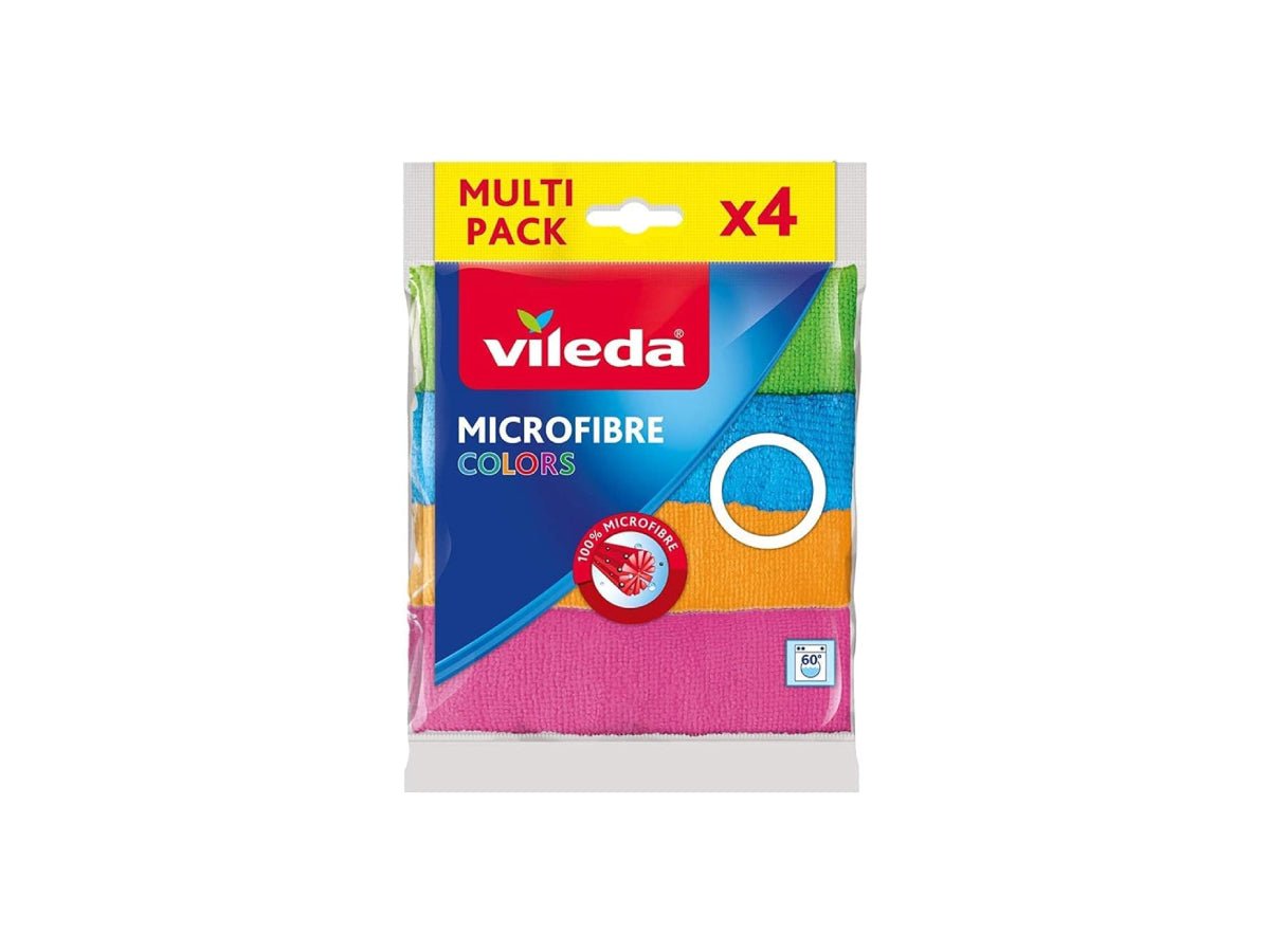 Vileda All Purpose Multi Color Cleaning Cloths 4 Pieces - Image 1