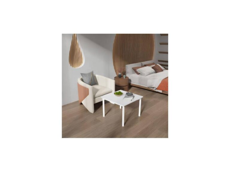 RIGID Minimalist Coffee Table | Modern Center Table Compact Square Design for Living Room, Office, Lounge, Home Furniture, (White – 60D x 60W x 45H CM)