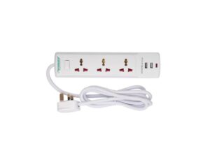 Terminator TPB 523-2USB Three-Way Extension Socket with USB