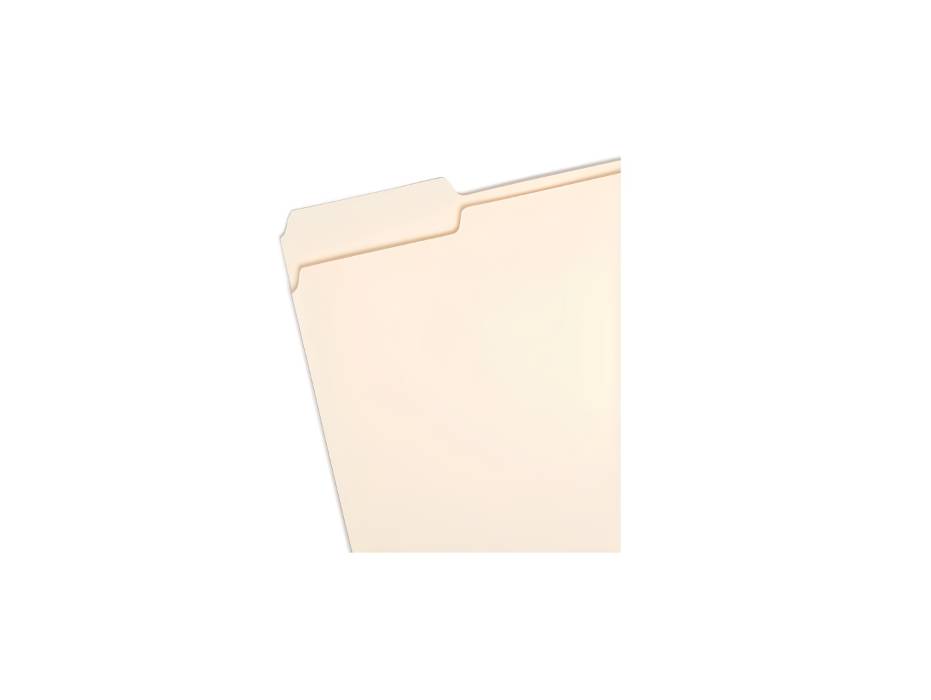 Smead manila letter folders 1/3-cut tabs angle view