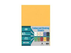 FIS A3 Embossed Binding Covers, Golden Yellow, 50 Pack