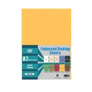 FIS A3 Embossed Binding Covers, Golden Yellow, 50 Pack