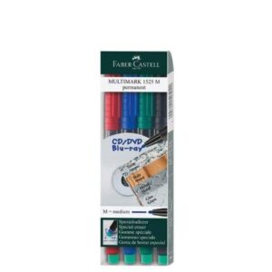 Faber Castell Multimark 1525 M CD Marker (1.0mm) Pkt/4 Assorted