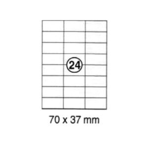 xel-lent 24 labels-sheet, straight corners, 70 x 37 mm, 100sheets-pack