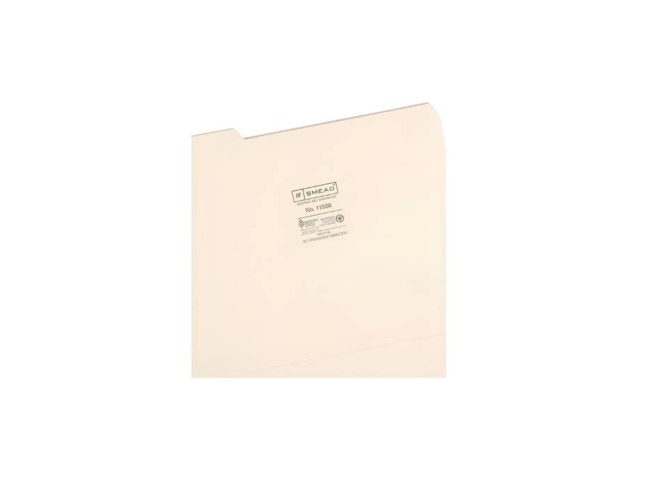 Smead assorted-tab file folders in cabinet