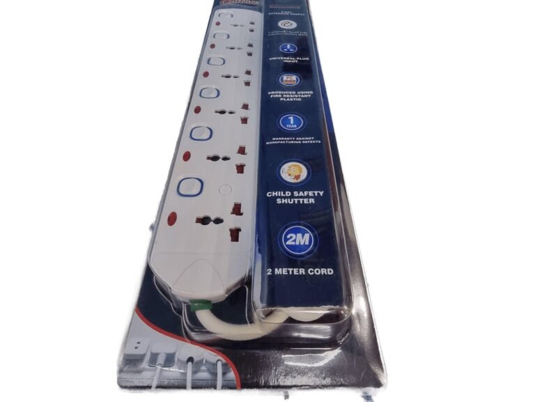 Oshtraco 6 Way Universal Extension, 2 Meter – White (OTCW606S-2M)