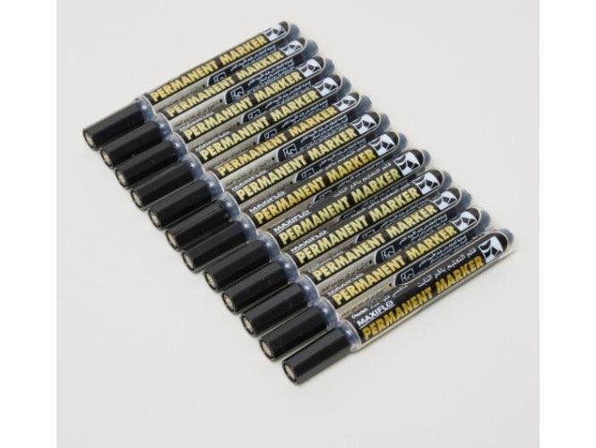 Pentel NLF50 Maxiflo Bullet Tip Permanent Marker (Pack of 12) – Black