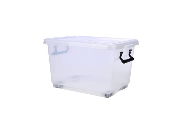 Cosmoplast Clear Storage Box with Wheels and Lockable Lid