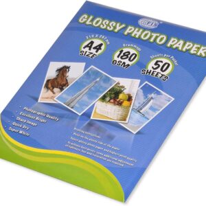 FIS A4 Glossy Photo Paper, 180 GSM, 50 Sheets/pack