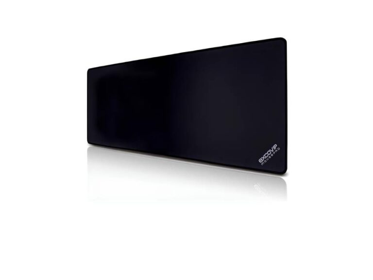 EXCOVIP Large Gaming Fabric Desk Mat with Stitched Edges, Black (90cm x 30cm)