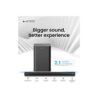 AZTECH 201 soundbar and wired subwoofer angle view