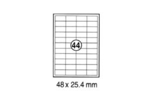 xel-lent 44 labels-sheet, straight corners, 48 x 25.4 mm, 100sheets-pack