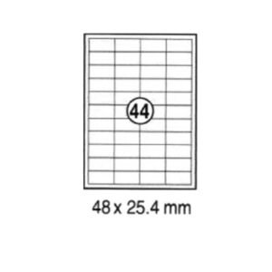 xel-lent 44 labels-sheet, straight corners, 48 x 25.4 mm, 100sheets-pack