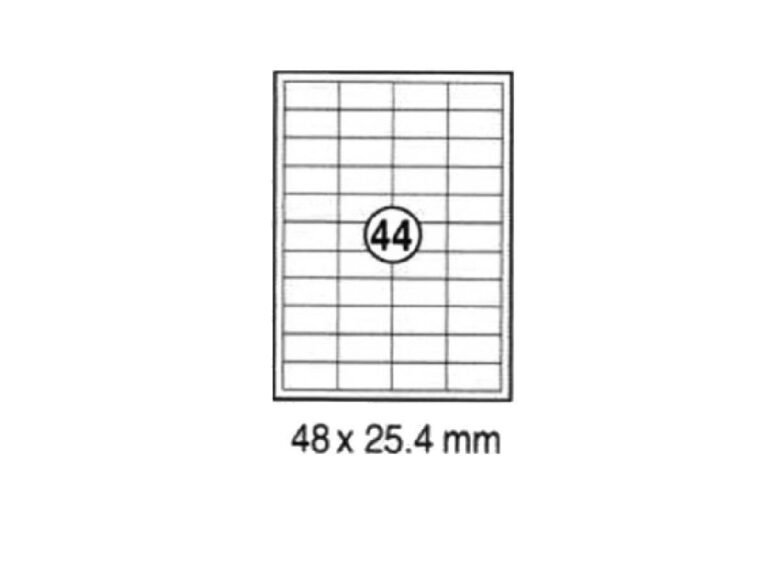 xel-lent 44 labels-sheet, straight corners, 48 x 25.4 mm, 100sheets-pack
