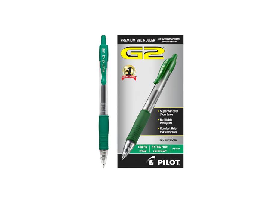 NewProject_7_e434f3d8-6d38-45b9-a523-89af18f3a28e.jpg Pilot G2 0.5mm Gel Pens Pack of 12 Green alternate product view 2