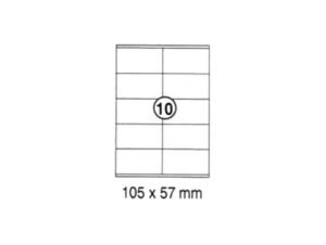 xel-lent 10 labels/sheet, straight corners, 105 x 57 mm, 100sheets/pack