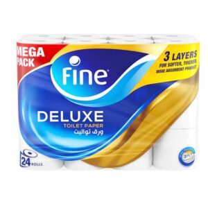 Fine Deluxe 3-Ply Toilet Tissue 140 Sheets 24 Rolls