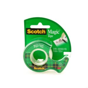 3M Scotch Magic Tape with Refillable Dispenser, 3/4″ x 300″