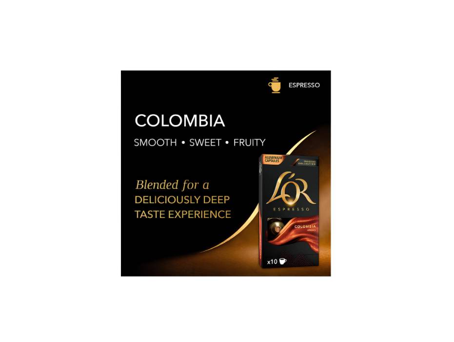 L'OR Colombia espresso capsule pack angle view