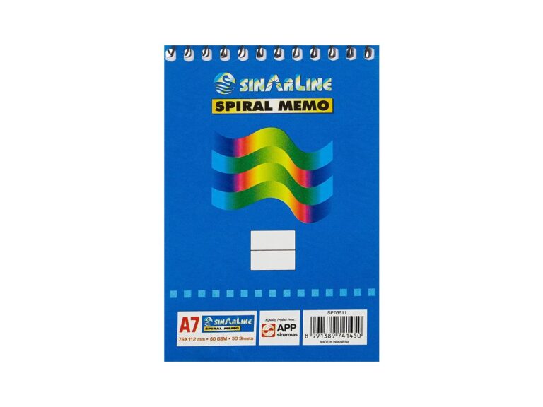 Sinarline Spiral Pad, Top Spiral, A7, 60gsm, 50 Sheets, Line Ruled