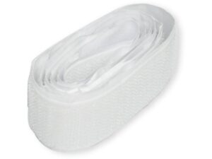 FIS Hook & Loop Tape White Color, 25mm x 1m, White (FSTAHL25)