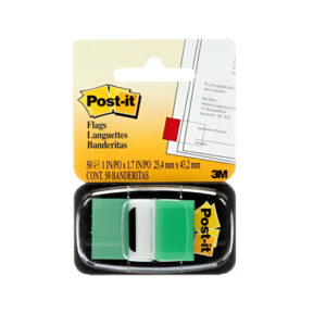 3M Post-it Flags Green 680-3 25mmx43mm 50flags/dispenser