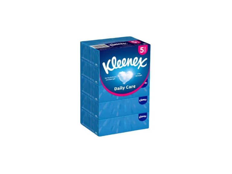 Kleenex Daily Care 2-Ply Facial Tissues, 5 × 150