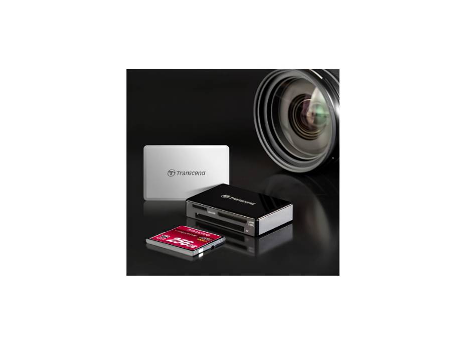 Transcend RDF8 connected with memory cards