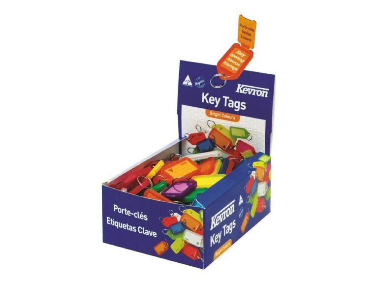 Kevron Plastic Clicktag Key Tag Assorted Colour (Pack of 100) ID5AC100