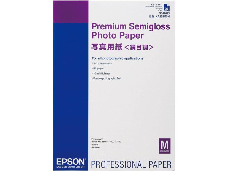 Epson C13S042093 Premium Semigloss Photo Paper, DIN A2, 250g/m², 25 Sheets