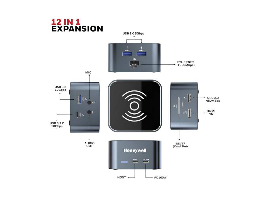 NewProject_8_20bdc101-19a7-493d-b9eb-8296f1ad9430.jpg Honeywell 12-in-1 USB-C Dock with 4K HDMI and 100W PD alternate product view
